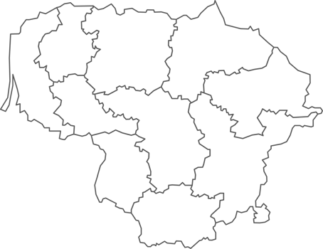 Map of Lithuania with detailed country map, line map. png