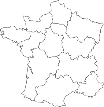 Map of France with detailed country map, line map. png