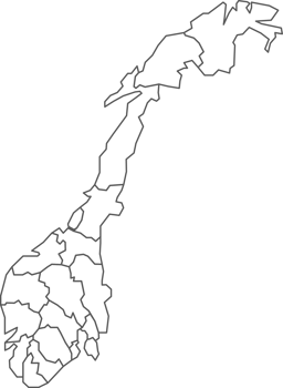 Map of Norway with detailed country map, line map. png