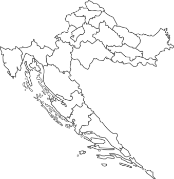 Map of Croatia with detailed country map, line map. png