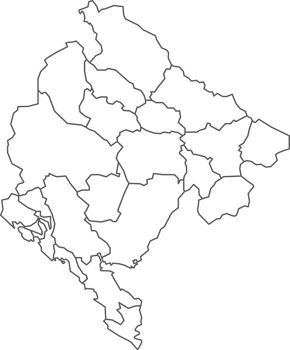Map of Montenegro with detailed country map, line map. png