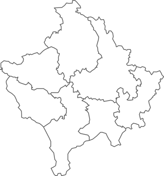 Map of Kosovo with detailed country map, line map. png