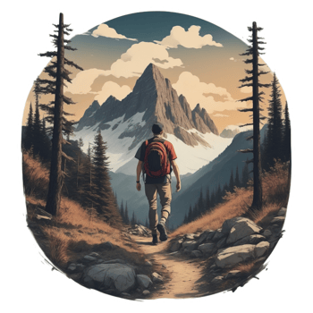 Hiking Sticker Png Transparent Background Ai Generative