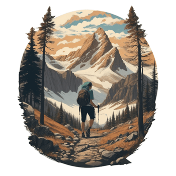 Hiking Sticker Png Transparent Background Ai Generative