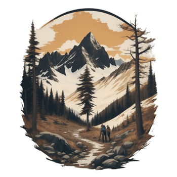Hiking Sticker Png Transparent Background Ai Generative