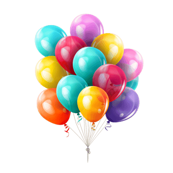 Beautiful Kids Birthday Balloons For Happy Ai Generative png