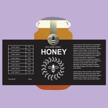 Sweet honey template, Product placement label design. Detailed 3d illustrationt vector