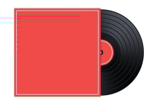 Vector Vinyl in the Box, Cover Mockup, Template Illustration. Bright Color.