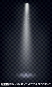 White Vector Spot Lights. Spotlights Effect For Party, Scene, Stage, Gallery or Holiday Design