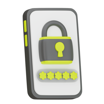 Phone password Code 3D Illustration png