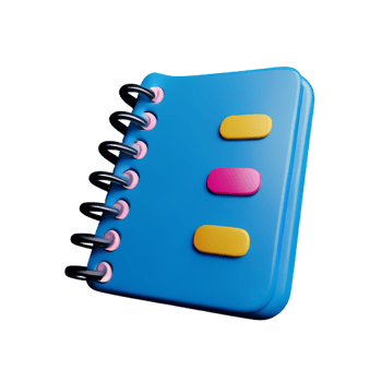 diary 3d rendering icon illustration png