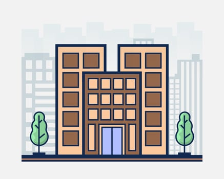 Apartment building and city concept with icon design, flat illustration vector