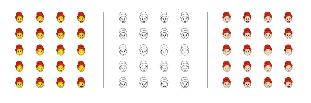 Emoji Icon Set Large Collection, Boy With Summer Cap Emoji Icons vector