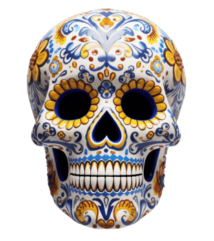 Colorful skull people. Day of the dead festival concept. Ai generated. png
