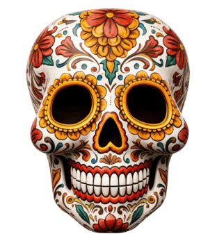 Colorful skull people. Day of the dead festival concept. Ai generated. png