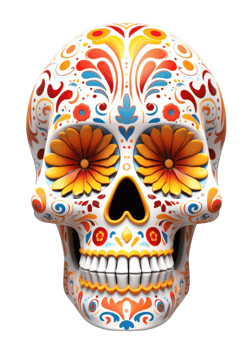 Colorful skull people. Day of the dead festival concept. Ai generated. png