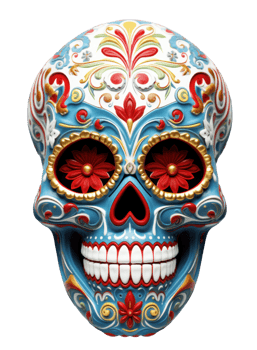 Colorful skull people. Day of the dead festival concept. Ai generated. png