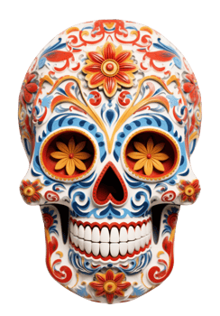 Colorful skull people. Day of the dead festival concept. Ai generated. png
