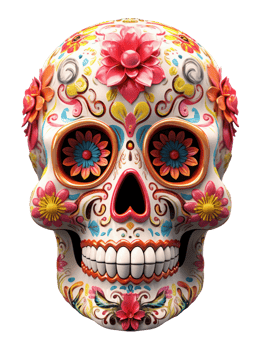 Colorful skull people. Day of the dead festival concept. Ai generated. png
