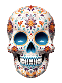 Colorful skull people. Day of the dead festival concept. Ai generated. png