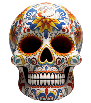 Colorful skull people. Day of the dead festival concept. Ai generated. png