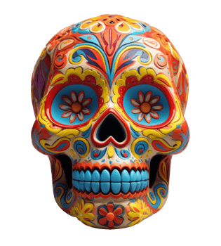 Colorful skull people. Day of the dead festival concept. Ai generated. png