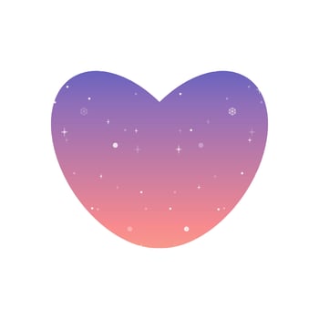 Silhouette glittery heart frame . Gradient blue and pink vector