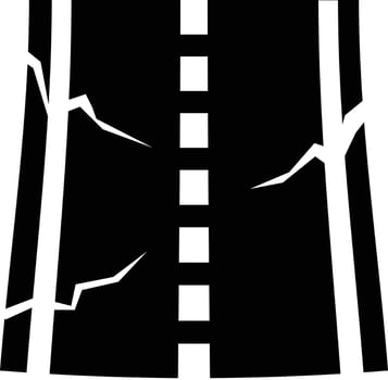 Broken road icon. element of road and bridges construction. flat style. vector