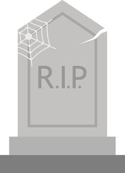 Grave icon vector for Halloween event celebration. Broken gravestone icon that can be used as symbol, sign or decoration. Tombstone icon graphic resource for happy Halloween vector design