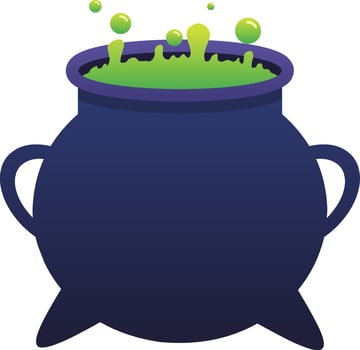 Witch cauldron icon vector for happy Halloween event. Cauldron spell icon that can be used as symbol, sign or decoration. Caldron icon graphic resource for Halloween theme vector design