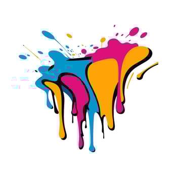 Colorful Paint ink Splatter Vector, Free paint drip drop splash element vector