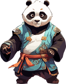 Panda Kung Fu Clip Art PNG AI Generative