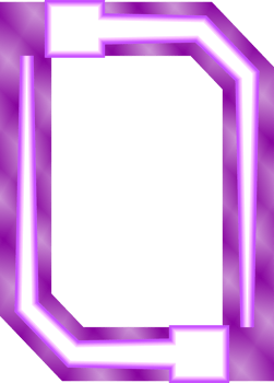 Abstract glowing neon frame. PNG with transparent background.