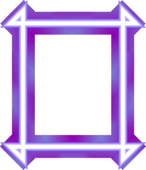 Abstract glowing neon frame. PNG with transparent background.