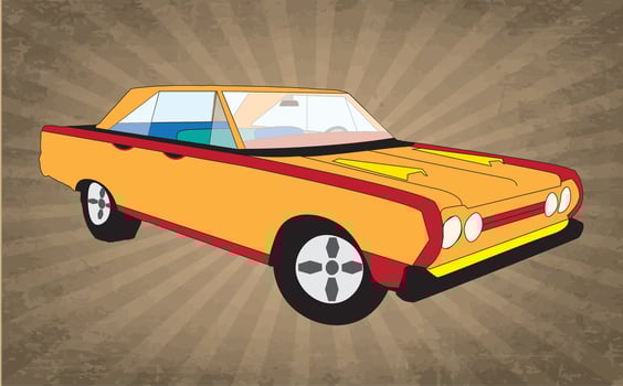 Classic retro vintage stylish colorful car vector