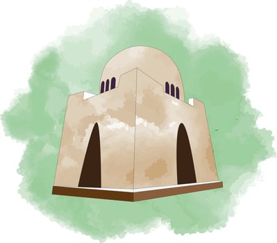 Mizar e Quid Mausoleum of Muhammad Ali Jinnah Karachi Sindh Pakistan vector illustration design