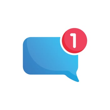 New message icon in flat style. Incoming inbox email vector illustration on isolated background. Bubble notification sign business concept.