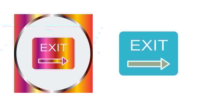 Unique Exit Vector Icon