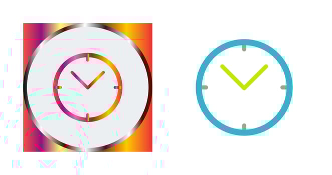 Unique Clock Vector Icon