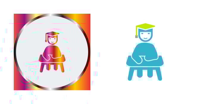 Unique Studying on Desk Vector Icon