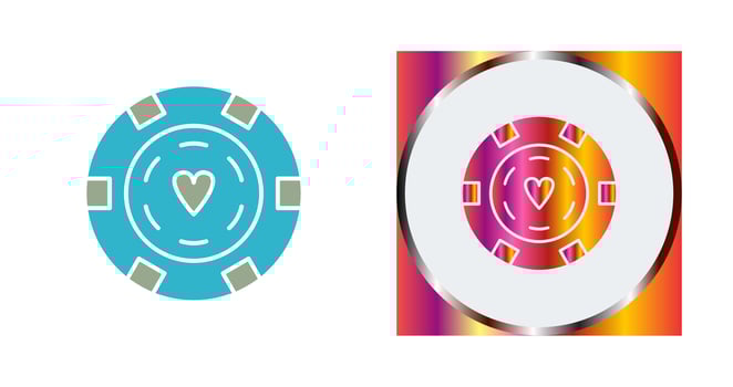 Unique Poker Chips Vector Icon