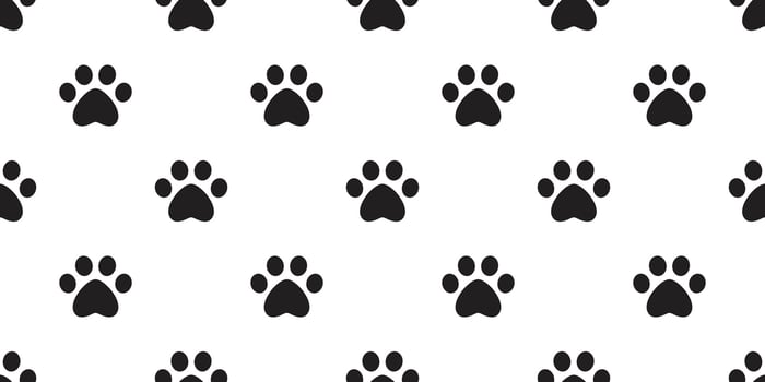 Dog Paw seamless pattern footprint vector cat pet scarf isolated cartoon repeat wallpaper tile background design