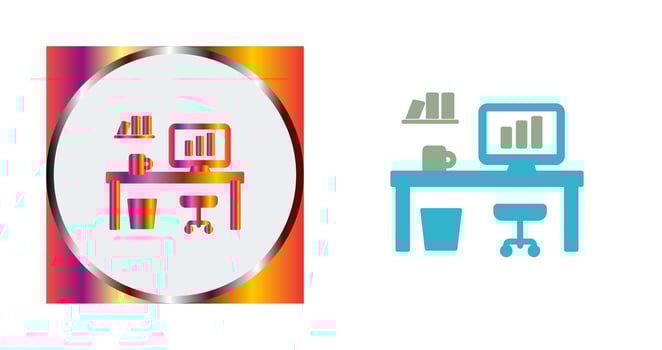 Office Desk Vector Icon