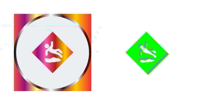 Danger of Slipping Vector Icon