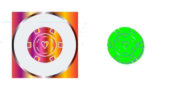 Unique Poker Chips Vector Icon