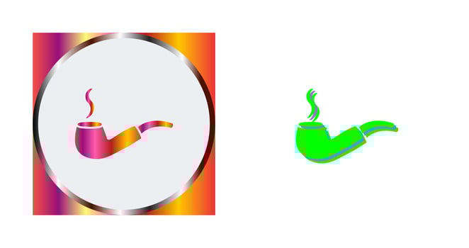 Unique Lit Smoking Pipe Vector Icon