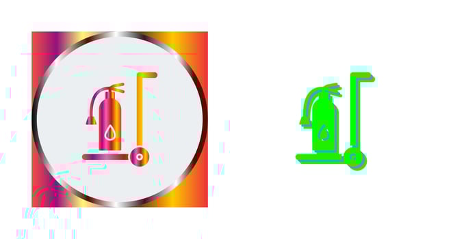 Unique Moveable Extinguisher Vector Icon