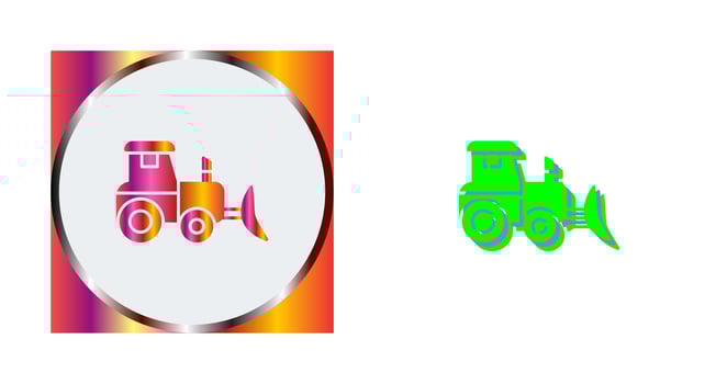 Industrial Tractor Vector Icon