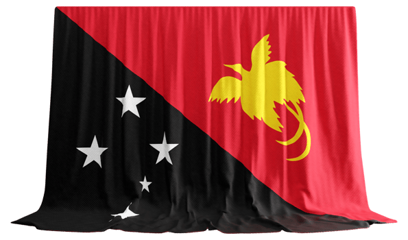 Papua New Guinea Flag Curtain in 3D Rendering called Flag of Papua New Guinea png