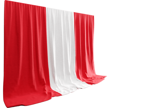 Peru Flag Curtain in 3D Rendering called Flag of Peru png